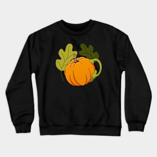 Pumpkin | Leaves | Autumn | Fall | Green Orange Crewneck Sweatshirt